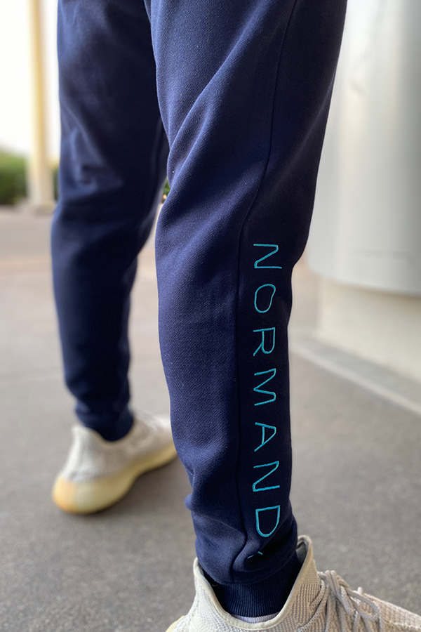 Image shows Mass Effect SR-2 Crew Member Lounge Set worn by model with the pants zoomed in. It’s no small task to be a part of the Normandy SR-2. You’re either an engineering genius, a war strategist, a combat expert, or a jack of all things (a great one at that). Carrying the great responsibilities of being a member of Shepard’s team can leave you on edge for most of your waking hours, so why not take some time off and unwind?