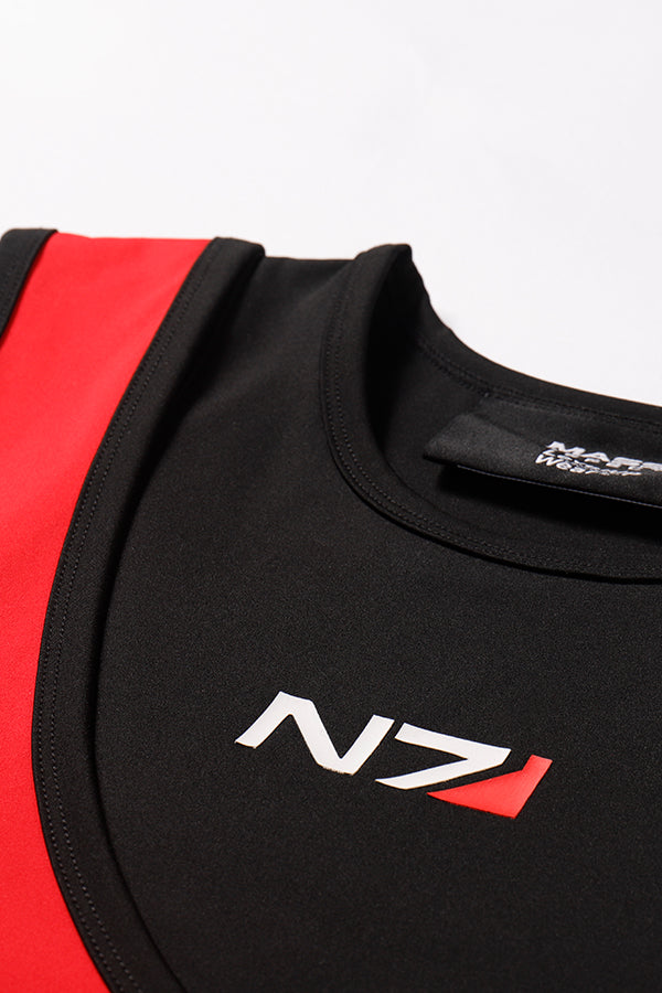 Mass Effect N7 Asymmetrical Crop Top