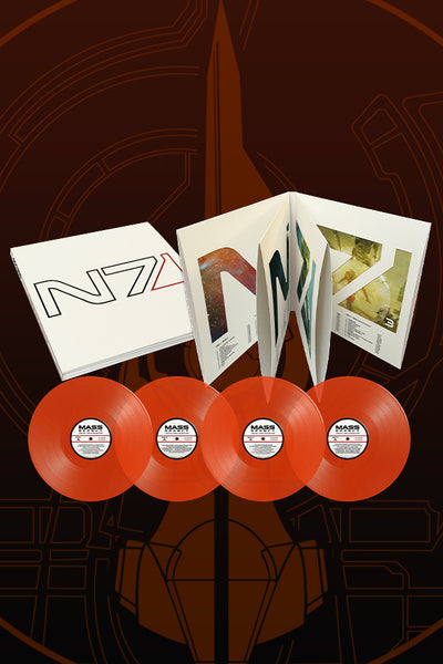 Mass Effect Trilogy Collection Vinyl Soundtrack 4LP on sale N7 Urdnot Wrex Red + Slipmat