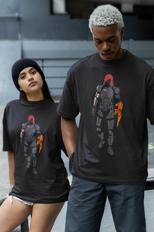 Maglietta con silhouette del comandante Jane Shepard di Mass Effect