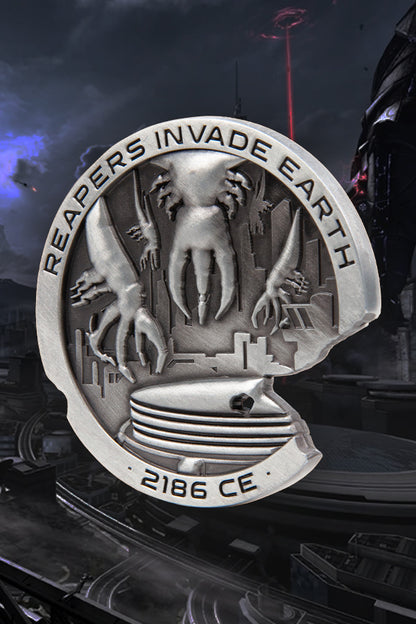 Mass Effect La Caída de la Tierra Challenge Coin