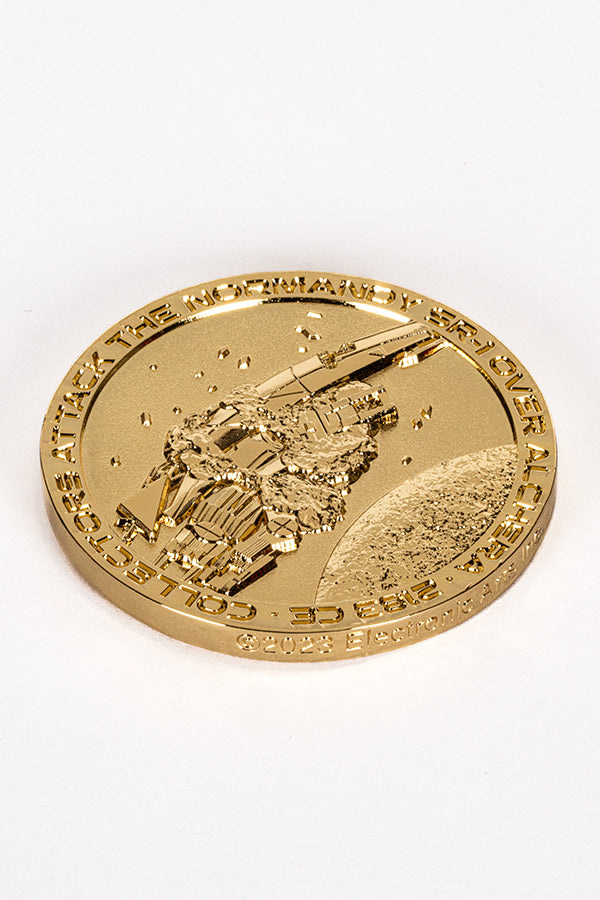 Moneta variante dell'attacco dei collezionisti di Mass Effect placcata in oro