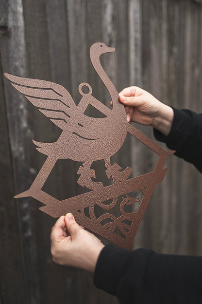 Dragon Age - Cigno acciottolato - Arte da parete in metallo