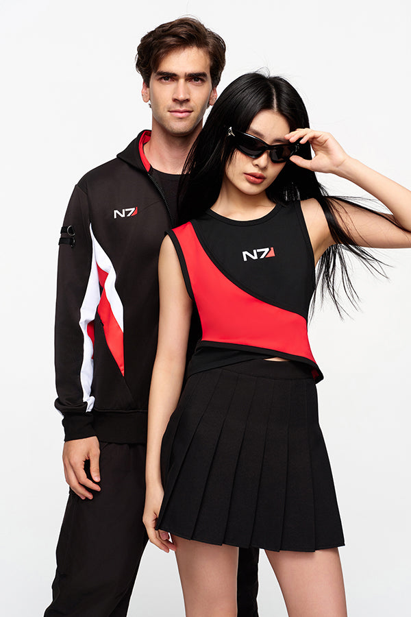 Mass Effect N7 Asymmetrical Crop Top