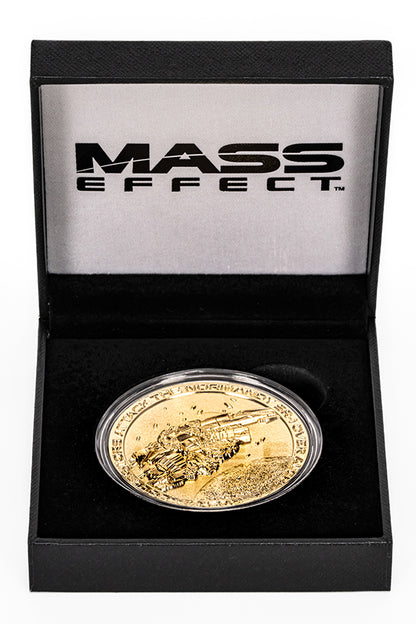 Mass Effect Collectors Attack Moneda Variante Chapada en Oro