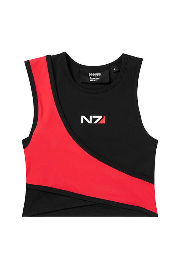 Mass Effect N7 Asymmetrical Crop Top