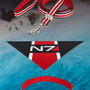 Mass Effect Deluxe N7 Collar para perro Correa Bandana Set