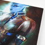 Mass Effect Liara Small Canvas Print close up of top edge