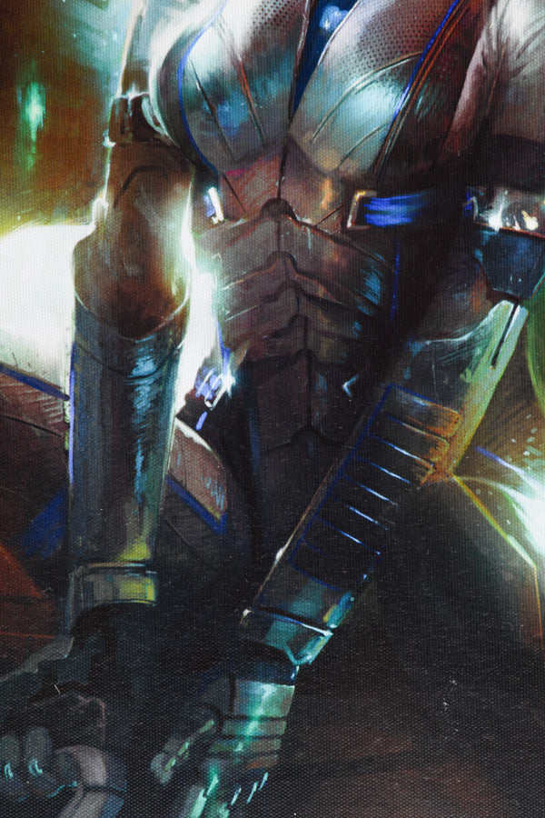 Mass Effect Liara Small Canvas Print close-up of torso