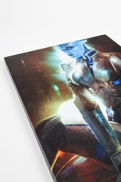 Mass Effect Liara Small Canvas Print shown at an angle