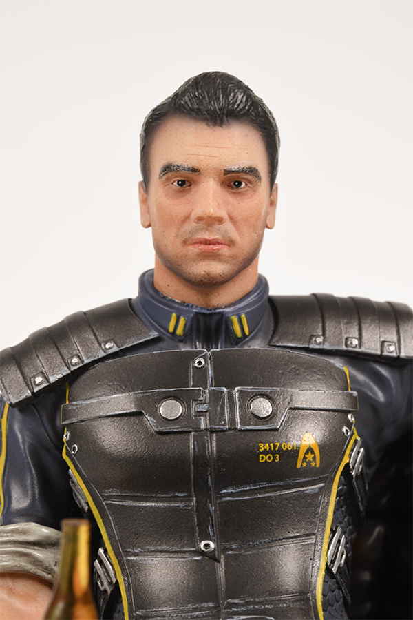 Image shows Mass Effect Kaidan Alenko Sattue with Kaidan's upper body and head zoomed in. If Shepard is female, Kaidan is attracted to her from the beginning. She tries to save him from the Prothean Beacon on Eden Prime and, thinking he triggered it when he got too close, blames himself for her suffering.