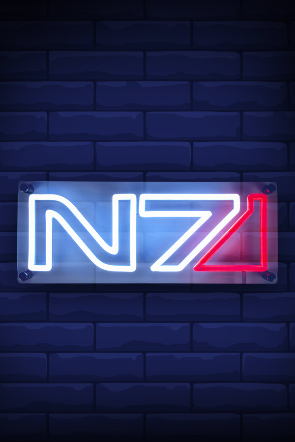 Mass Effect Neon N7 soft LED Wandkunst