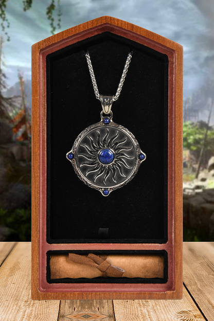 Image shows the amulet necklace and love letter inside the box facing front. This is a truly personal gift for a true romantic, this official romance bundle from Dragon Age will be cherished by every fan of the game.