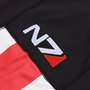 Image shows Mass Effect N7 Ankle Legging zoomed in. Product features an N7 embroidery on wearer's right pocket.