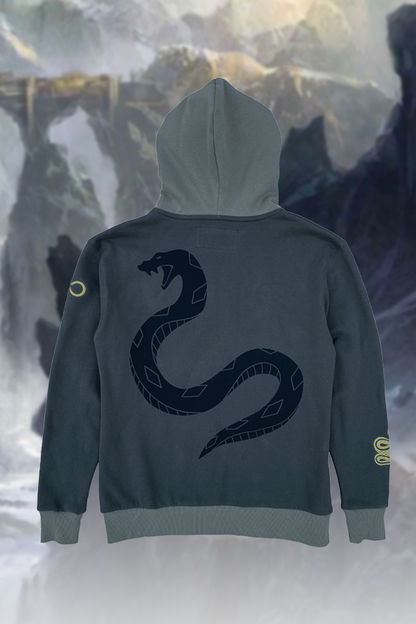 Image shows Dragon Age Dorian Pavus Hoodie facing back. The hoodie features a back screen print.