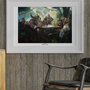 Image shows the Dragon Age First Day of Summer Lithograph hanging on a wall. Product features a 24