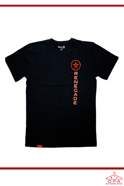 Image shows Mass Effect True Renegade OPA Tee facing front, Product is black and made with 100% cotton jersey.