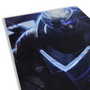 Image shows Mass Effect Archangel Small Canvas Print lying down facing at an angle. Product is a stretched canvas over a wooden frame. 