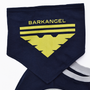 Image shows the Barkangel (word play for Archangel) Bandana. THe Bandana shows a text that reads Barkangell with the Archangel logo beneath it. Archangel is a mercenary commander whose operations are noted for their technical expertise and strategic brilliance. He is responsible for high-profile attacks on gang leaders on Omega and can likely be found there.