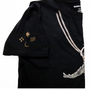 Image shows Dragon Age Solas Jawbone OPA Tee folded and laid flat. Product features an embroidery on the right sleeve,