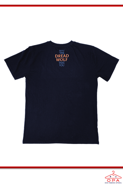 Image shows Dragon Age Dread Wolf OPA Tee facing back. The tee is soft and durable with a pre-washed yarn for an incredibly soft hand feel.