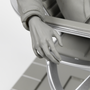 Image shows Illusive Man Prototype Statue's right hand zoomed in.  Product highlights the iconic scene of the Illusive Man on his chair, staring up at a hologram of the Collector's base.