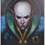 Image shows Dragon Age Dreadwolf Canvas Print hanging on a white wall. Showing the detail and colors of this vibrant art piece.