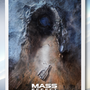 Image shows Mass Effect Mysteries from the Future Lithograph Open Edition facing front. Lithograph features a Krogan and its 4-member team walk towards a GEth-shaped crater with a ship that resembles the Normandy with SFX emblazoned on either side. Product higlights 